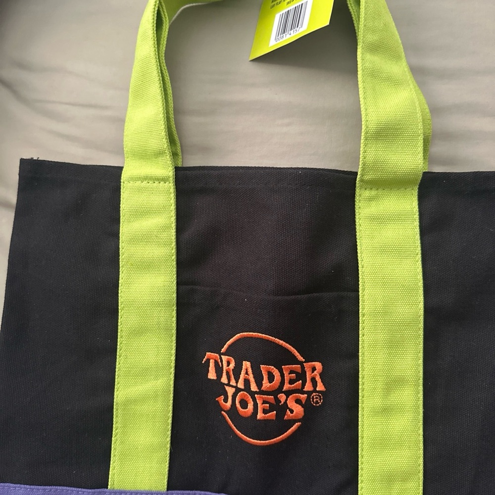 Trader Joe's Black and Green Tote Bag